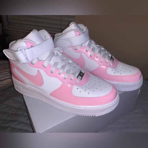 Custom Color Block Nike Mid Air Force Ones, hand painted DesignsByDaniXO - Picture 2 of 4